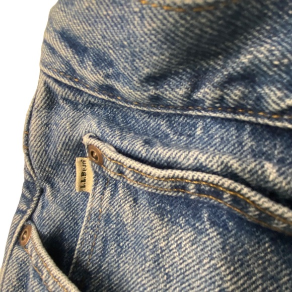 L.L. Bean Men's Flannel Lined Jeans Size 33 x 29 Classic Fit, Blue and Broken-In - Picture 7 of 12